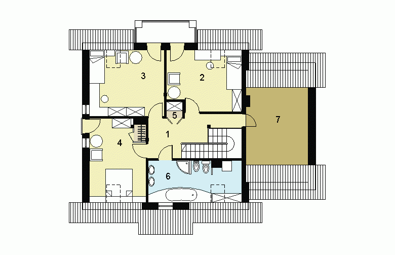 Projekt domu jednorodzinnego HG-I18E - poddasze