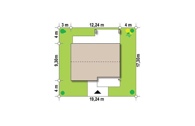 Projekt domu parterowego Z256 - Usytuowanie