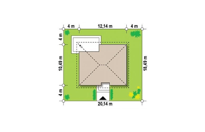 Projekt domu parterowego Z273 - Usytuowanie