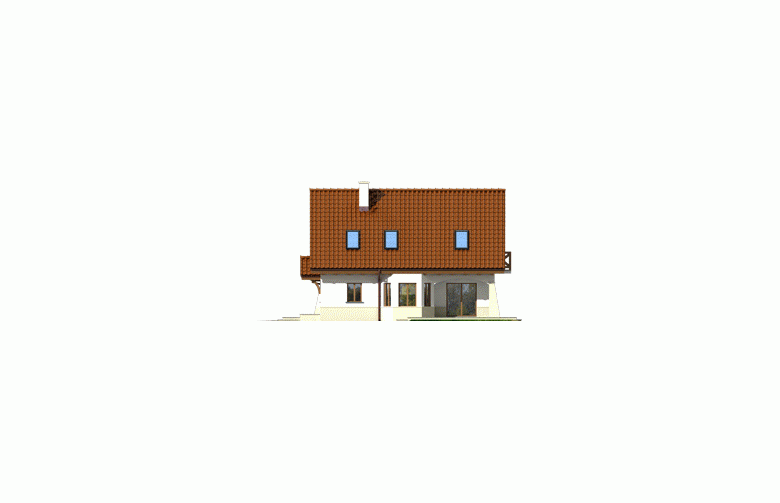Projekt domu bliźniaczego Karolinka G2 (bliźniak)  - elewacja 2