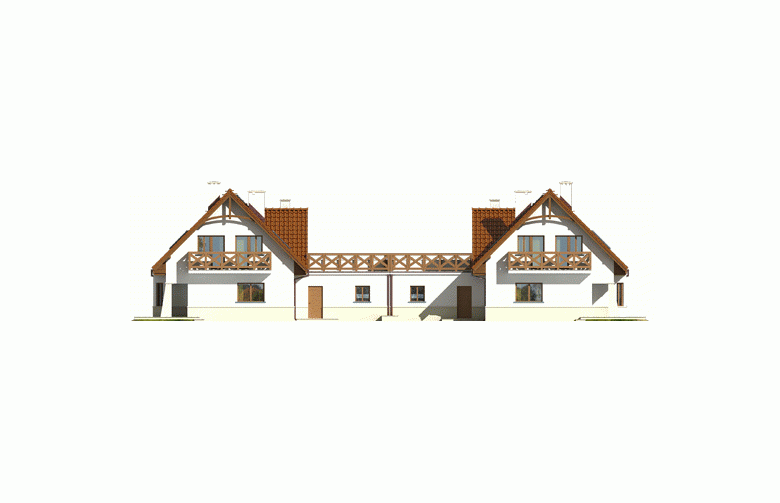 Projekt domu bliźniaczego Karolinka G2 (bliźniak)  - elewacja 3
