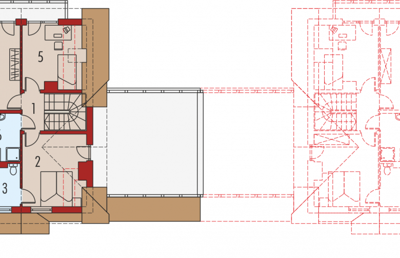Projekt domu bliźniaczego Karolinka G2 (bliźniak)  - poddasze