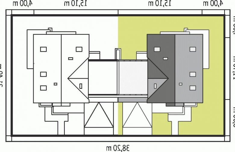 Projekt domu bliźniaczego Karolinka G2 (bliźniak)  - Usytuowanie - wersja lustrzana