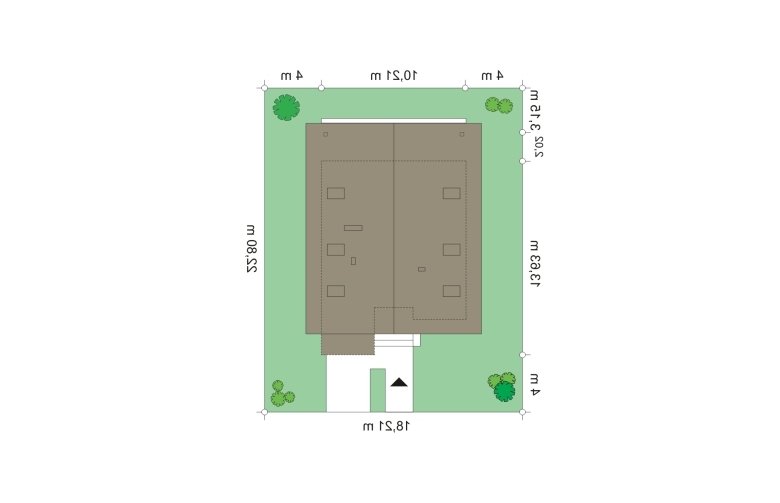 Projekt domu wielorodzinnego Otwarty 3 (414) - Usytuowanie - wersja lustrzana