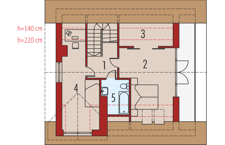Projekt domu jednorodzinnego Konstancja (mała) - poddasze