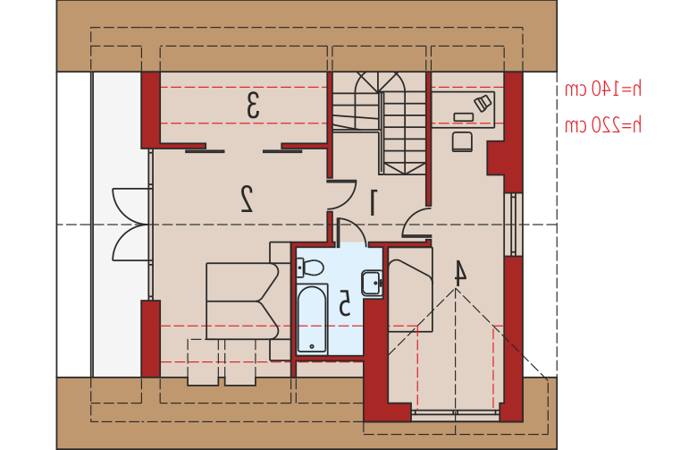 Projekt domu jednorodzinnego Konstancja (mała) - poddasze