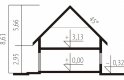 Projekt domu jednorodzinnego Konstancja (mała) - przekrój 1