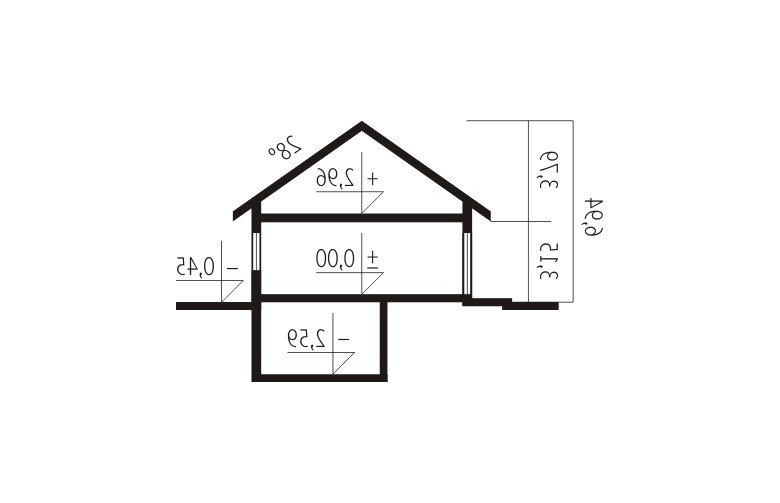 Projekt domu jednorodzinnego Kornelia G1 01 - przekrój 1