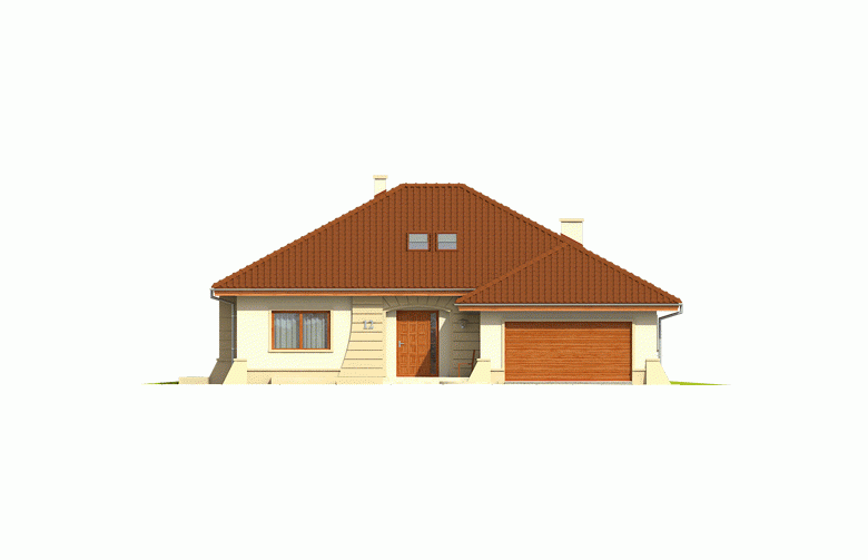 Projekt domu jednorodzinnego Kornelia II G2 Leca® DOM - elewacja 1