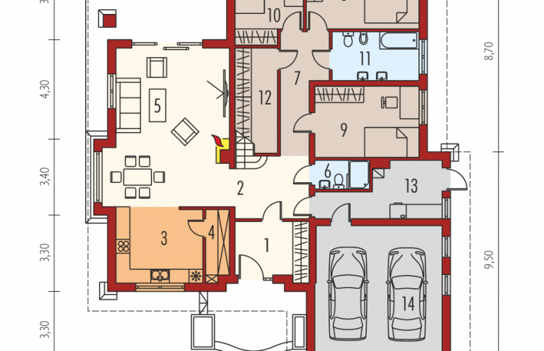 Projekt domu jednorodzinnego Kornelia II G2 Leca® DOM - parter