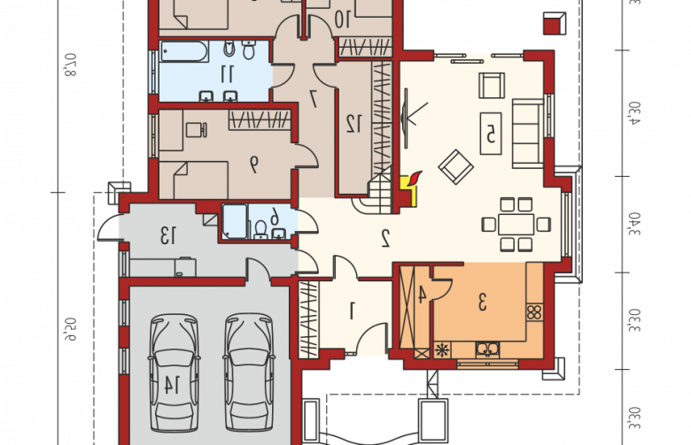 Projekt domu jednorodzinnego Kornelia II G2 Leca® DOM - parter