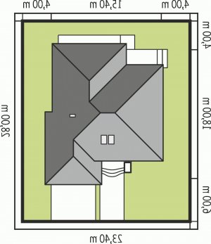 Usytuowanie budynku Kornelia II G2 Leca® DOM w wersji lustrzanej