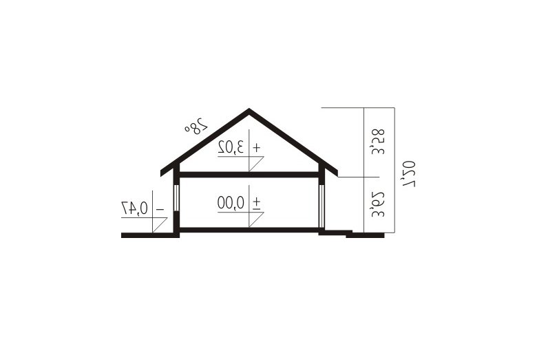 Projekt domu jednorodzinnego Kornelia II G2 Leca® DOM - przekrój 1