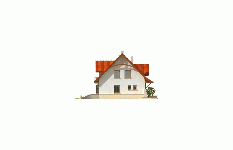 Projekt domu jednorodzinnego Krystyna - elewacja 2