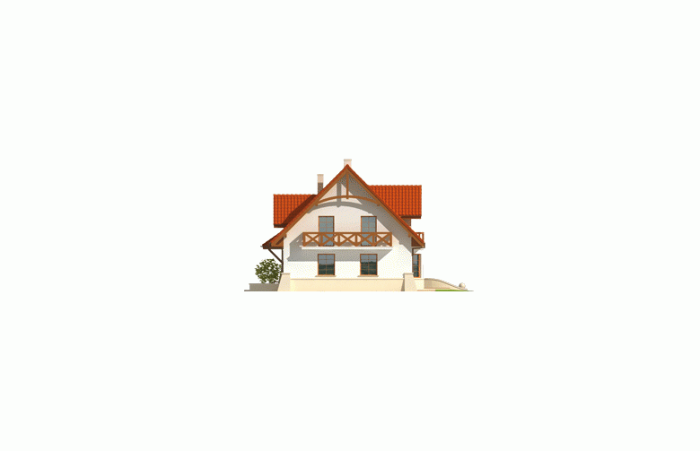 Projekt domu jednorodzinnego Krystyna - elewacja 4