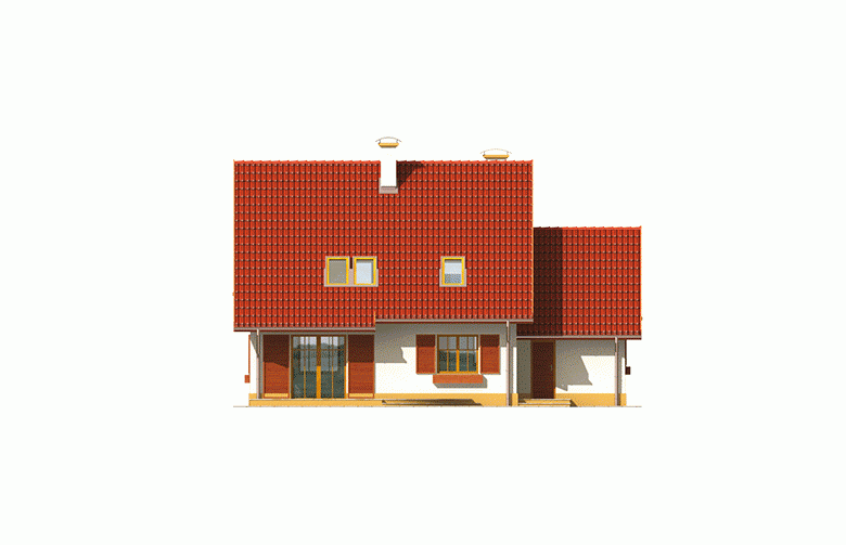 Projekt domu jednorodzinnego Lamia G1 - elewacja 3