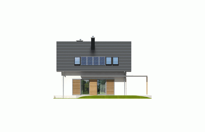 Projekt domu jednorodzinnego Lea (wersja A) - elewacja 3