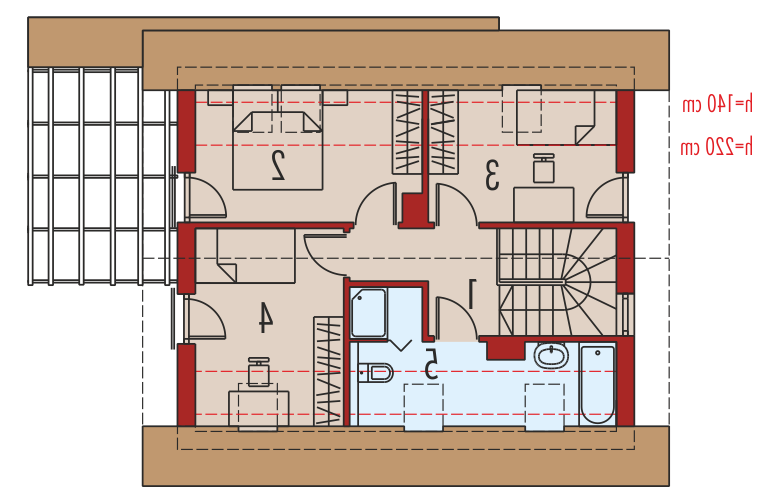 Projekt domu jednorodzinnego Lea (wersja A) - poddasze
