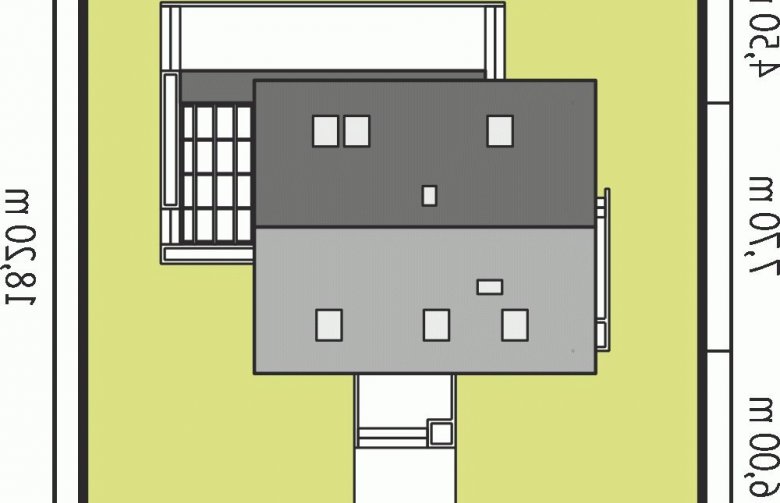 Projekt domu jednorodzinnego Lea (wersja A) - Usytuowanie - wersja lustrzana