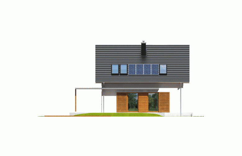 Projekt domu jednorodzinnego Lea (wersja B) - elewacja 3