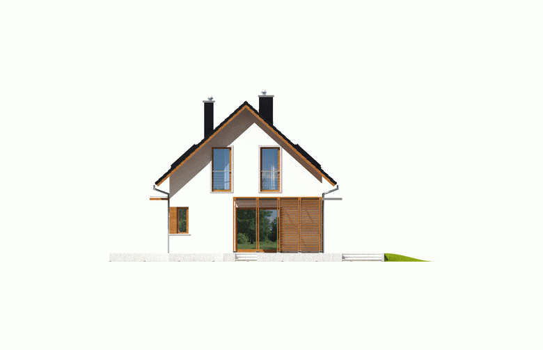 Projekt domu jednorodzinnego Lea (wersja B) - elewacja 4