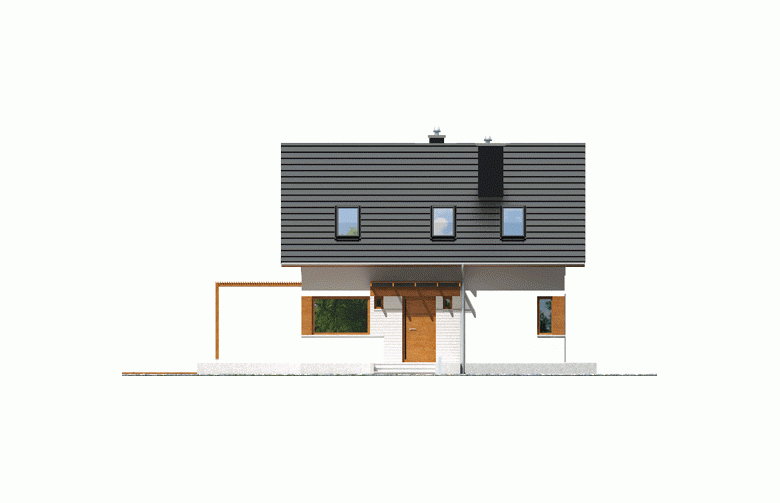 Projekt domu jednorodzinnego Lea (wersja B) - elewacja 1