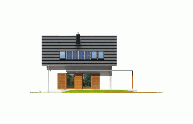 Projekt domu jednorodzinnego Lea (wersja B) - elewacja 3