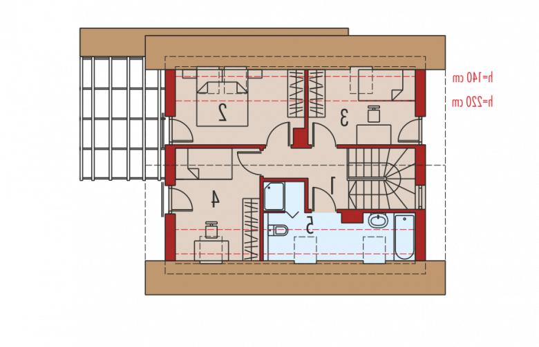 Projekt domu jednorodzinnego Lea (wersja B) - poddasze