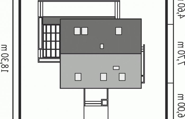 Projekt domu jednorodzinnego Lea (wersja B) - Usytuowanie - wersja lustrzana