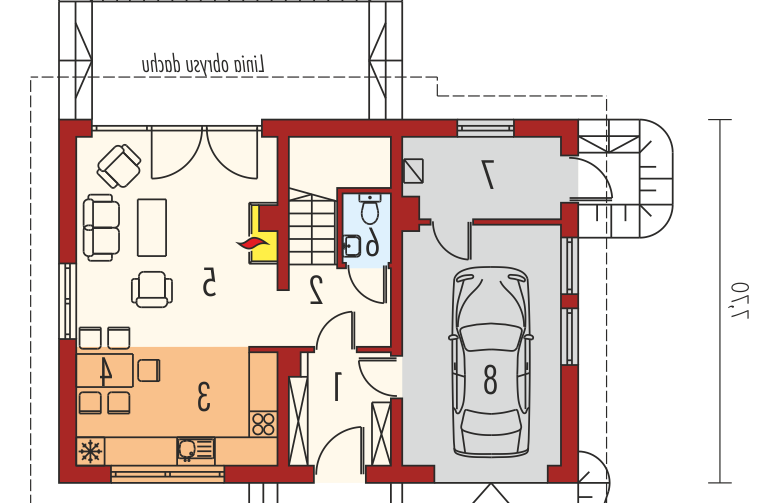 Projekt domu jednorodzinnego Magnolia G1 - parter