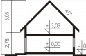 Projekt domu jednorodzinnego Magnolia G1 - przekrój 1