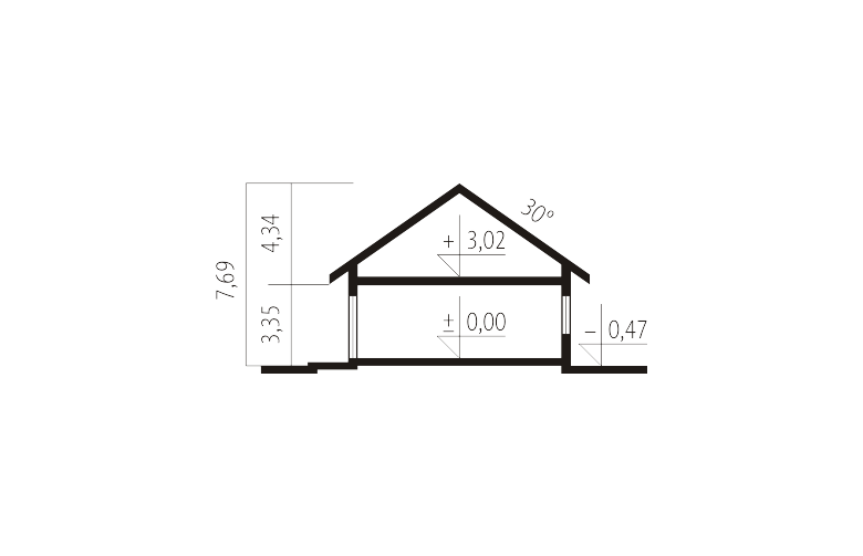 Projekt domu jednorodzinnego Margaret G2 Leca® DOM - przekrój 1