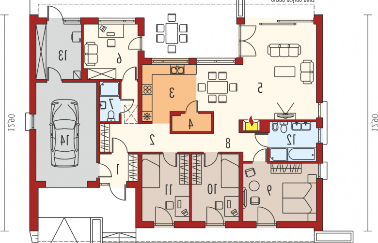 Projekt domu parterowego Marlon III G1 - parter