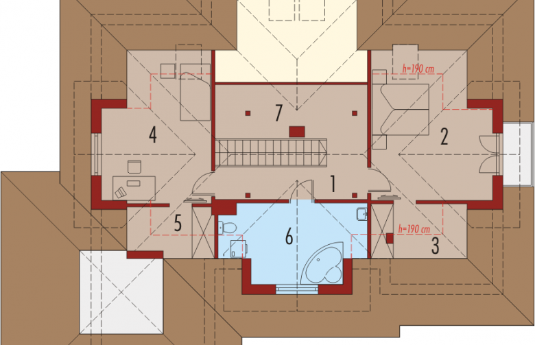 Projekt domu jednorodzinnego Marysia II G2 - poddasze
