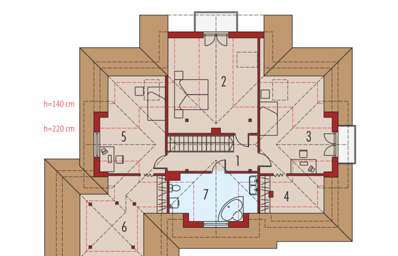 Projekt domu jednorodzinnego Marysia III G2 - poddasze