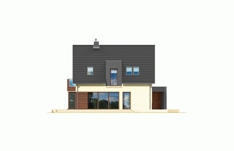 Projekt domu jednorodzinnego Mati - elewacja 3
