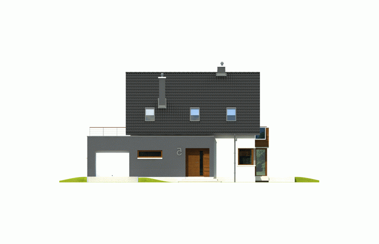 Projekt domu jednorodzinnego Mati G1 - elewacja 1