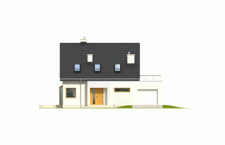 Projekt domu jednorodzinnego Mati II G1 - elewacja 1
