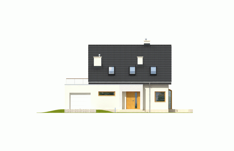 Projekt domu jednorodzinnego Mati II G1 - elewacja 1