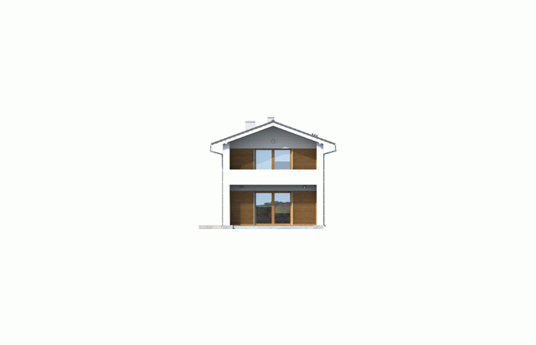 Projekt domu jednorodzinnego Mika - elewacja 2