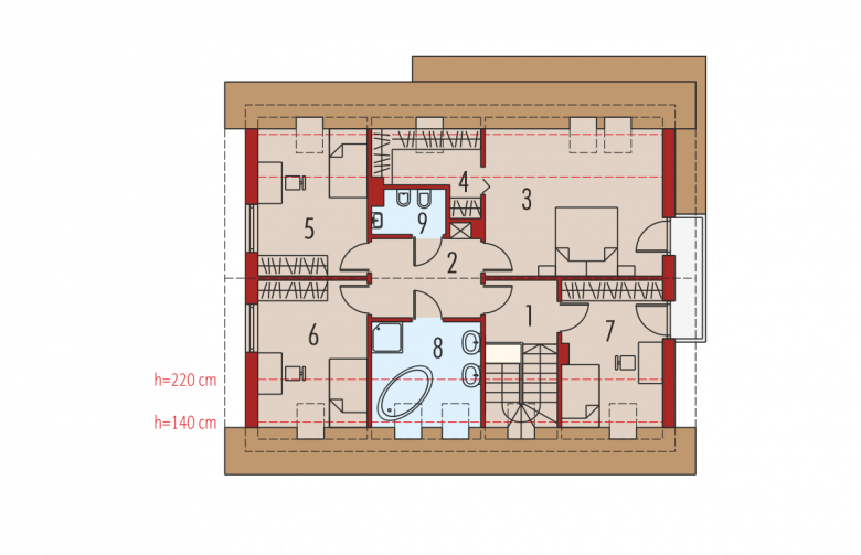 Projekt domu jednorodzinnego Pablo II G1 - poddasze