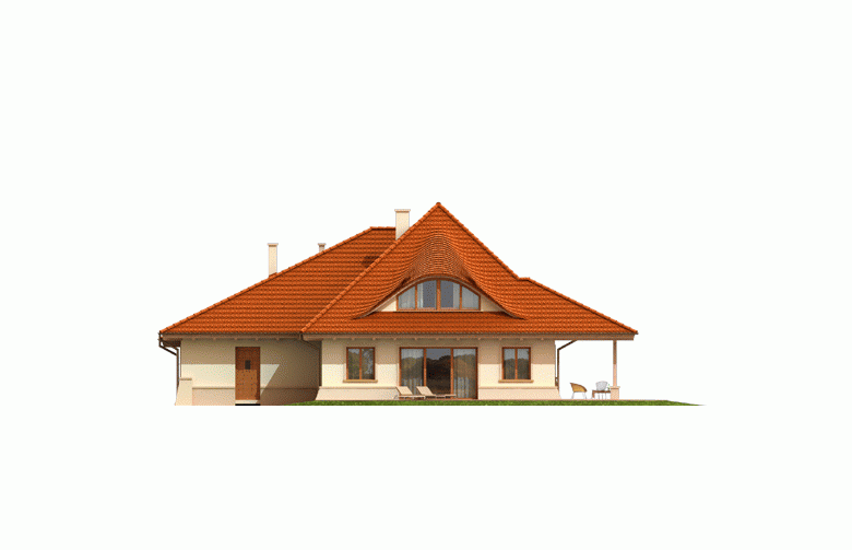 Projekt domu jednorodzinnego Petra G2 - elewacja 3