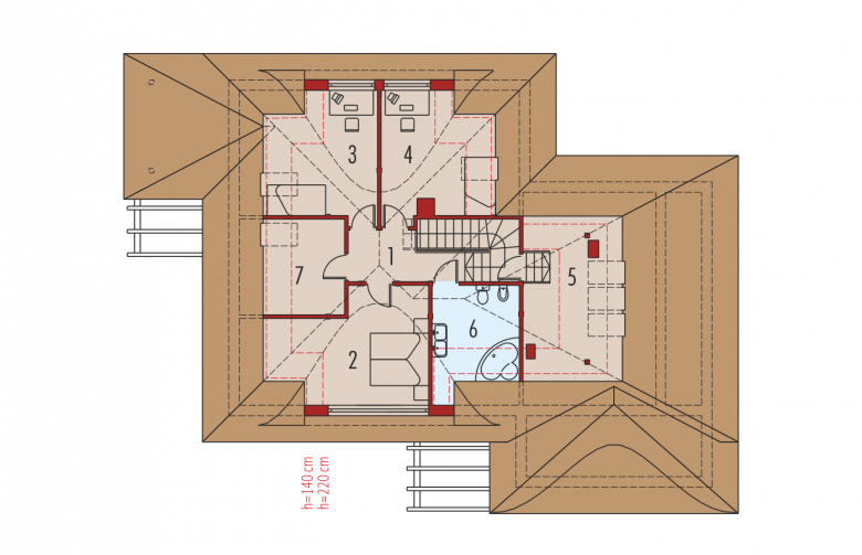 Projekt domu jednorodzinnego Petra G2 - poddasze