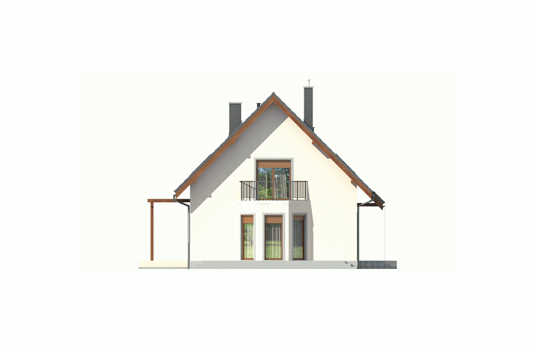 Projekt domu jednorodzinnego Raul - elewacja 2