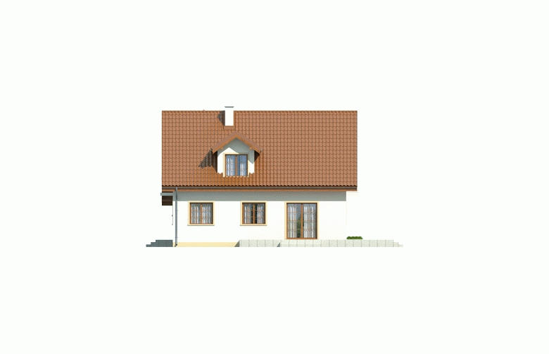 Projekt domu jednorodzinnego Remek G1 - elewacja 4