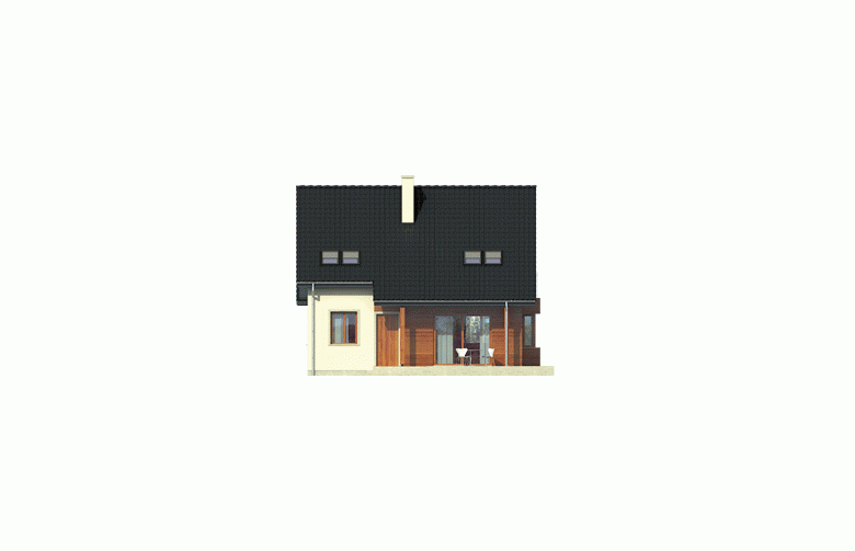 Projekt domu jednorodzinnego Robin - elewacja 3
