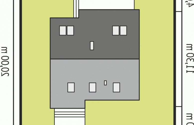 Projekt domu jednorodzinnego Robin - Usytuowanie - wersja lustrzana