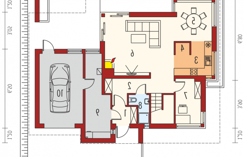 Projekt domu piętrowego Rodrigo II G1 - parter