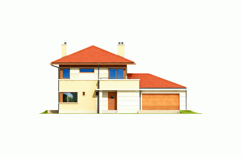 Projekt domu piętrowego Rodrigo G2 Leca® DOM - elewacja 1