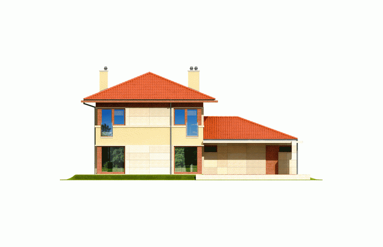 Projekt domu piętrowego Rodrigo G2 Leca® DOM - elewacja 3